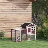 Pawhut 122cm Wooden Rabbit Hutch with Ramp and Slide-Out Tray – Fir Wood Small Animal House