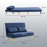 HOMCOM sofa bed with two pillows detail