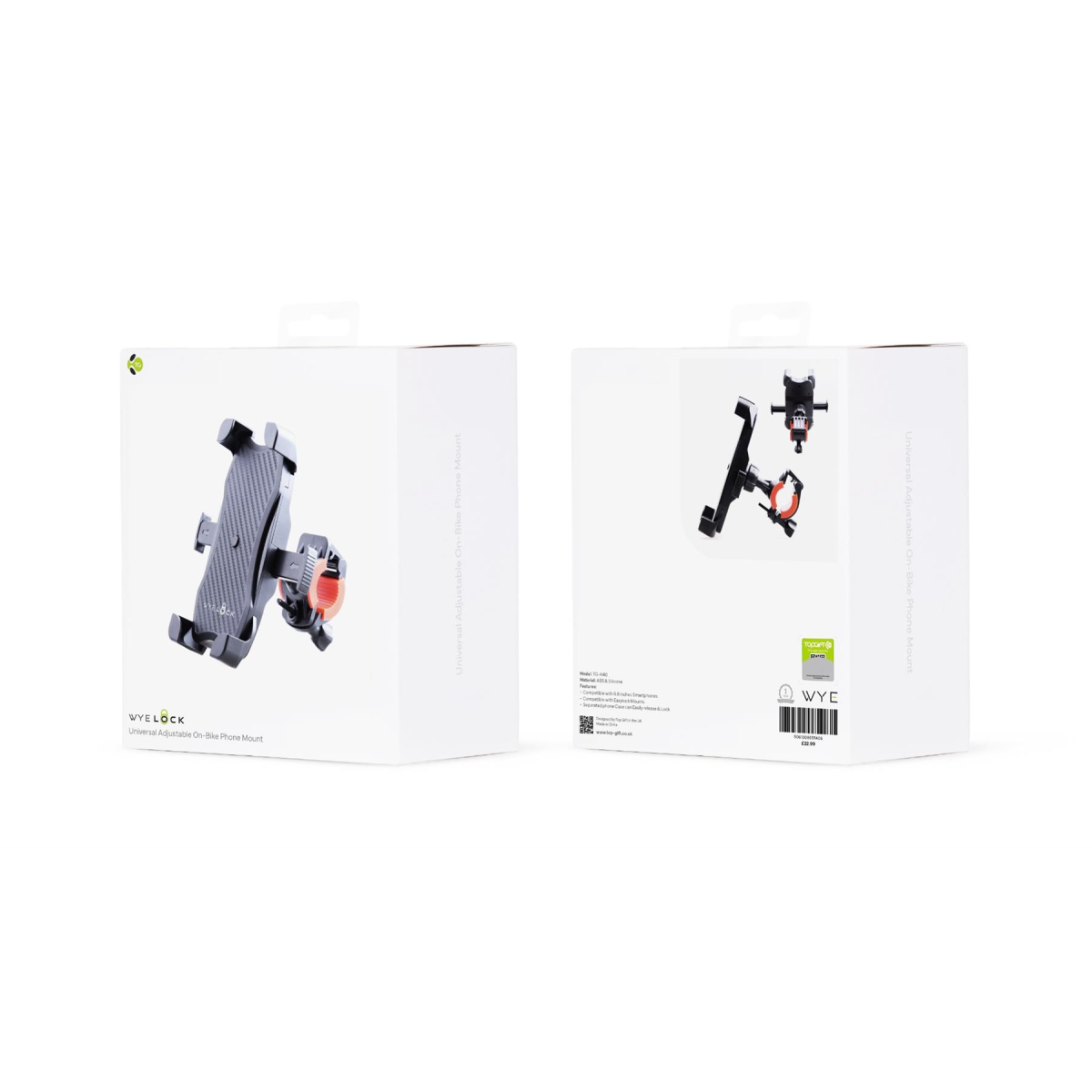 WYELOCK Universal Adjustable On-Bike Phone Mount – Fits Phones up to 6.8 Inch, Easylock Compatible, Black