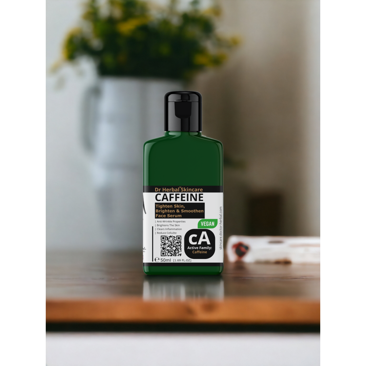 DR HERBAL Caffeine Face Serum 50ml with Marine Collagen, Caffeine and Allantoin – Lightweight Skincare