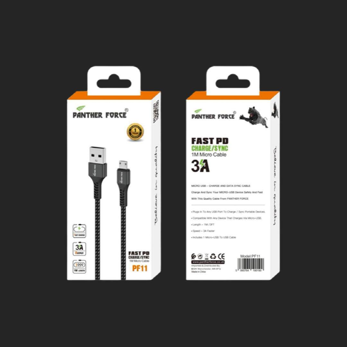 Panther Force 3A 1M Micro USB Cable – Fast Charging and Data Transfer for Everyday Use