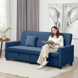 HOMCOM L-shaped sofa bed converted into a bed