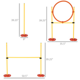 Dog Agility Training Equipment Set with High Jump, Weave Poles, Jumping Ring & Carry Bag – Adjustable Outdoor Pet Exercise Course, Yellow
