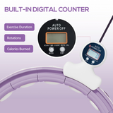 Weighted Hula Hoop with 400g Gravity Ball & Digital Counter – Adjustable 16-Section Fitness Hoop, Purple