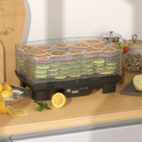 HOMCOM 6 Tray Food Dehydrator with Adjustable Temperature & Timer – Food Dryer for Fruit, Meat & Vegetables, Black