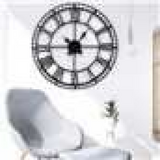 Large Roman Numeral Metal Wall Clock, 88cm – Statement Battery Clock for Any Room