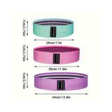 Set of 3 Fabric Resistance Loop Bands with Carry Bag, Light to Heavy – Home Gym Glute, Leg & Yoga Training