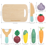 SOKA Wooden Cutting Vegetables Play Set, 9 Pieces – Pretend Play Kitchen Toy for Kids