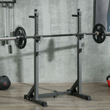 SPORTNOW Heavy Duty Squat Rack with Adjustable Height & Width, 150kg Capacity – Barbell Stand for Home Gym, Black