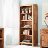 Toko Light Mango Wood Large Open Bookcase – Solid Wood Shelving, Contemporary Design