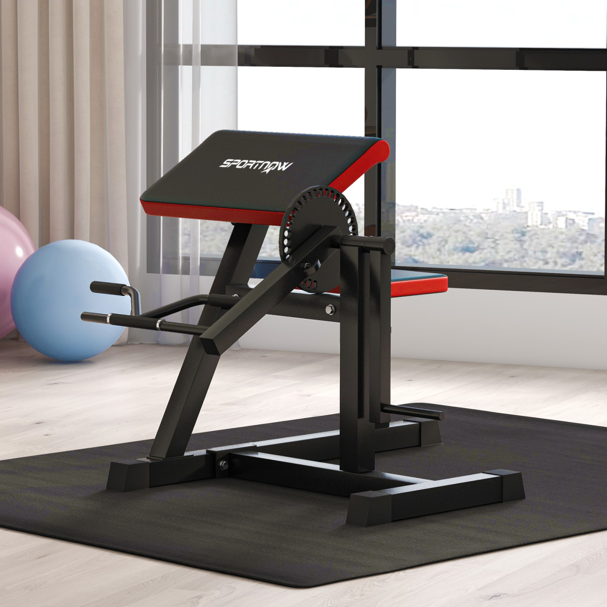 SPORTNOW Adjustable Preacher Curl Bench with Elbow Cushion, 25 Angles & 5 Seat Levels – Home Gym Arm Station