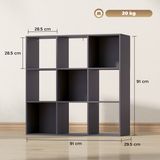 9-Cube Bookcase with Open Storage Compartments – Display Cabinet & Room Divider for Living Room or Office