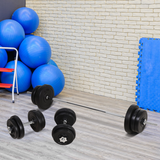 HOMCOM 65kg Adjustable Dumbbell and Barbell Set with Weight Plates – Home Gym Strength Training, Black