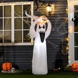 HOMCOM 6ft LED Halloween Inflatable Floating Ghost & Pumpkin – Outdoor Party Decoration, IP44