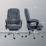 Heated Massage Office Chair with Footrest, Remote & 135° Recline – Home Office Relaxation Chair, Dark Grey Velvet