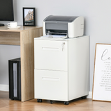 Mobile Lockable Hanging File Cabinet with Adjustable Partition and Wheels – Under-Desk Filing, White