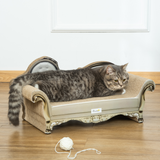 Pawhut Cat Scratching Bed with Catnip – Retro Sofa-Style Pet Scratcher Furniture, Brown