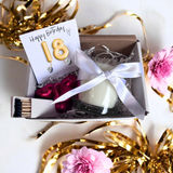 Aye Do Gifts Small 18th Birthday Gold Balloons Gift Hamper with Cubic Zirconia Earrings, Candle & Chocolates