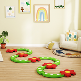 AIYAPLAY Kids Stepping Stones Balance Beam – Modular Indoor Outdoor Sensory Toy for Ages 3-8, Green