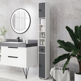 Kleankin Slim Bathroom Cabinet with Drawer, Four Open Shelves & Toilet Roll Storage – Floor Standing Unit, Grey