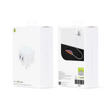 WYEFLUX Dual USB-C Power Adapter with PD 20W Fast Charging – Compact Wall Charger, White