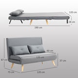 HOMCOM sofa bed with two pillows detail