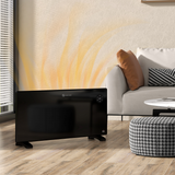HOMCOM 2000W Electric Convector Heater with LED Display, Remote & Timer – Quiet Freestanding Heater, Black