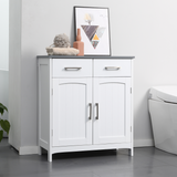 kleankin Freestanding Bathroom Cabinet with 2 Drawers, Cupboard & Adjustable Shelf – Bathroom Storage