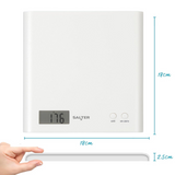 Salter Arc Electronic Kitchen Scale 3kg with Add & Weigh Function – Slim LCD Food Scale, White