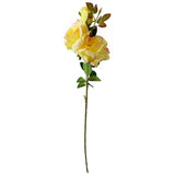 80cm Artificial Yellow Rose Stem – 3 flowers