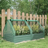 Outsunny Raised Garden Bed Planter with Mini Greenhouse Cover, Galvanised Steel Frame, Two Windows, 180 x 90cm