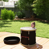 SPORTNOW 210L Portable Ice Bath Tub with Aluminium Poles & Dual Covers – Outdoor Cold Water Therapy, Black