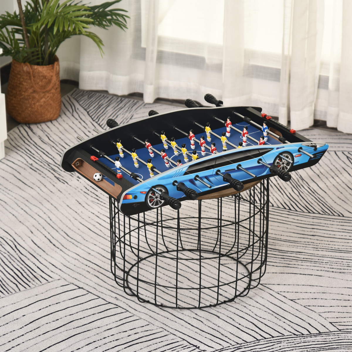 HOMCOM 2ft Foosball Table with 8 Rods, Score Boards & 2 Balls – Indoor Table Football for Kids & Adults