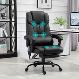 6-Point Massage Racing Office Chair with Remote Control – Padded PU Leather, Adjustable Backrest
