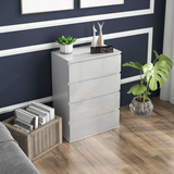HOMCOM High Gloss 4 Drawer Chest of Drawers with Metal Runners – Bedroom & Hallway Storage