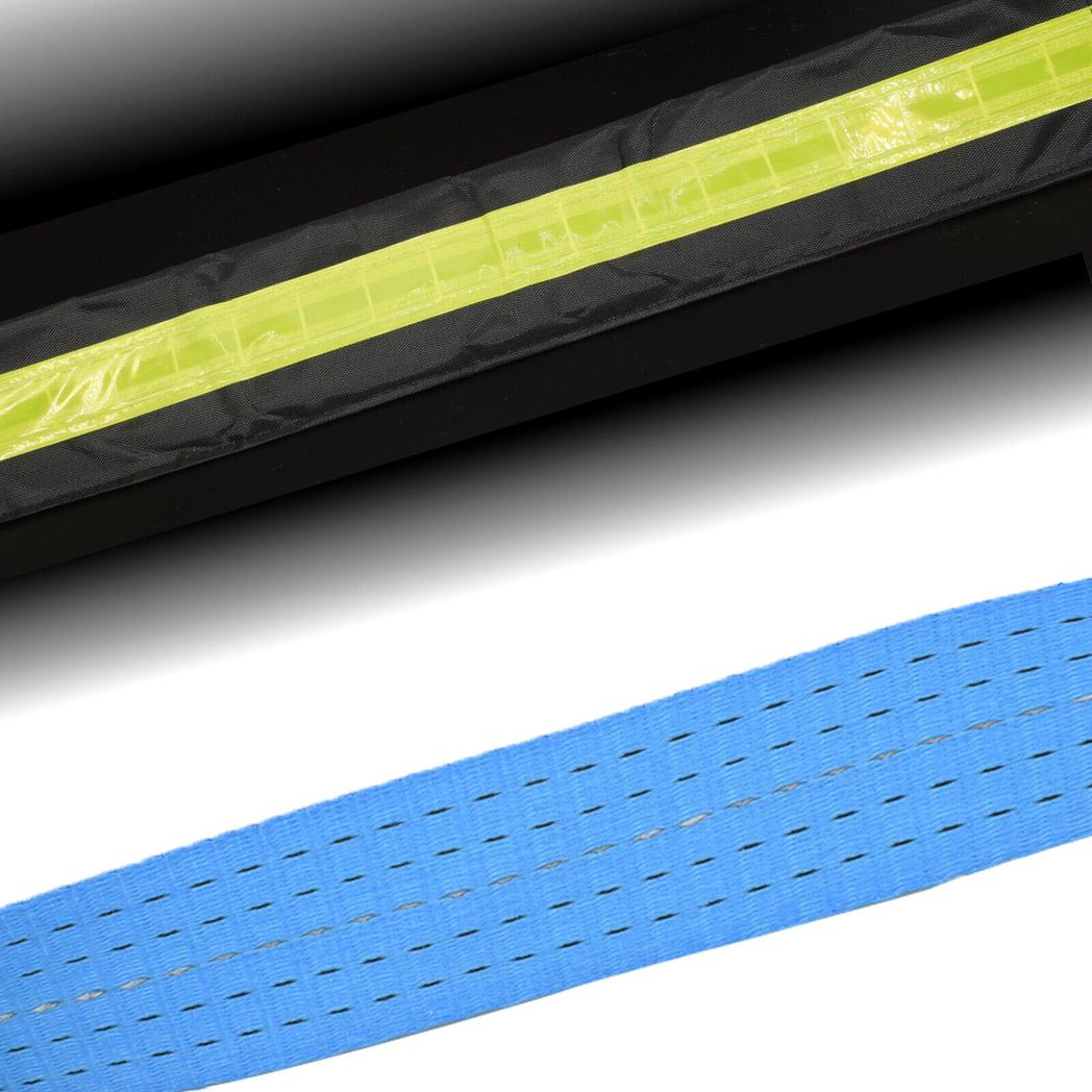 Heavy Duty 8 Tonne Tow Rope, 5m Recovery Strap with Two Shackles & Reflective Tape – Road Recovery, Blue