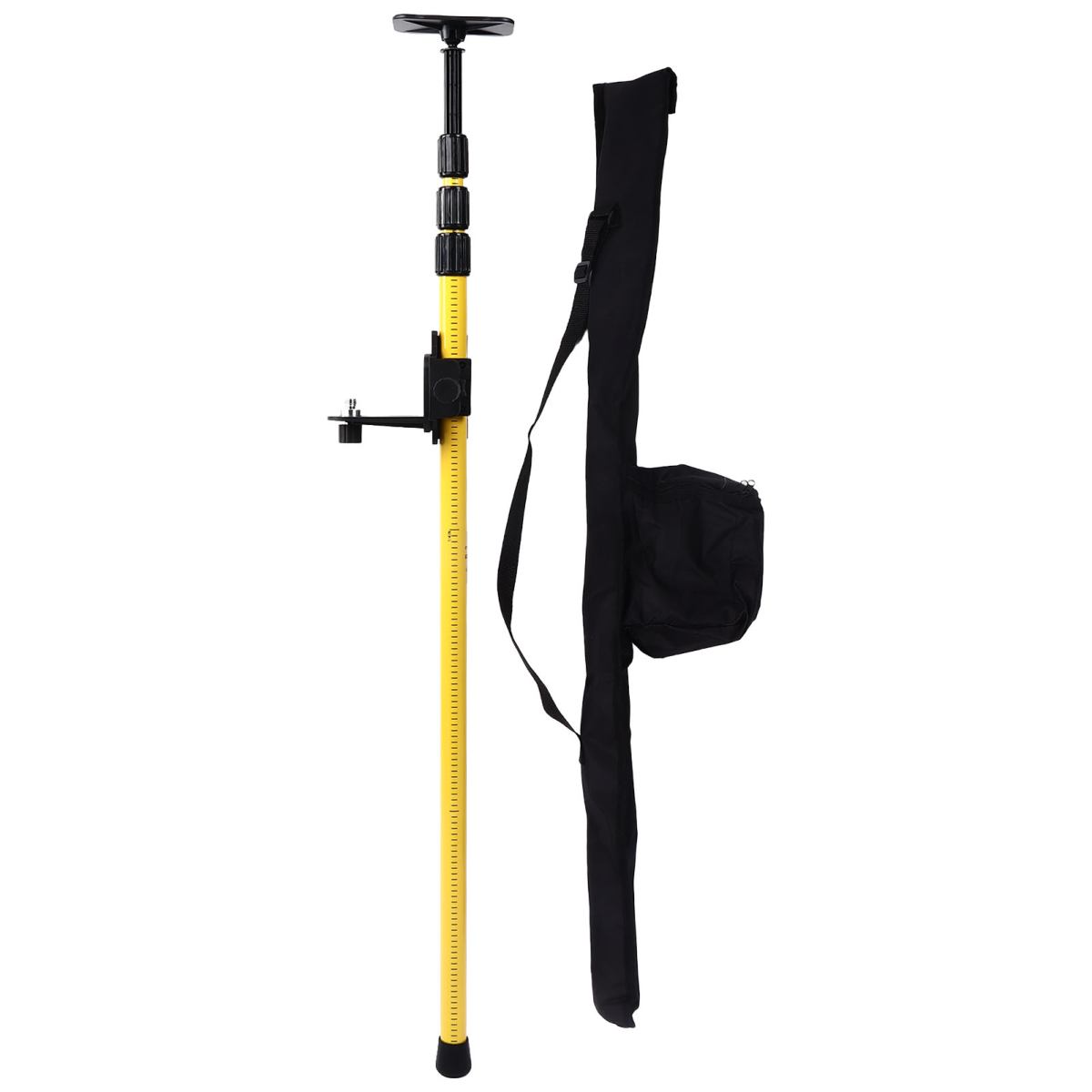 2.8m Telescoping Laser Level Pole with Mounting Bracket for Rotary and Line Lasers – Aluminium Alloy