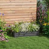 Outsunny Steel Raised Garden Bed with 30.5cm Panels – Elevated Planter Box for Flowers and Plants, Light Grey