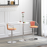 60cm Adjustable Height Round Bar Table with Swivel Top and Metal Frame – Dining and Drinking Table, White