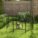 Pawhut 8-Panel Metal Pet Playpen for Dogs and Puppies – Folding Indoor and Outdoor Run Fence with Lockable Door