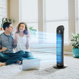 HOMCOM 30-Inch Quiet Tower Fan with 3 Speeds and Noise-Reduction Design – Bedroom & Office Cooling, Black