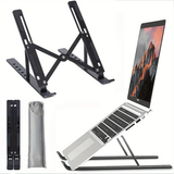 Portable Adjustable Laptop Stand with 7 Height Settings – Foldable Aluminium Alloy Notebook Holder, Black