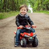 HOMCOM Kids Ride-On Quad Bike with LED Light, Horn and Music – Foot-Powered Toddler Ride-On, Red
