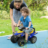 HOMCOM Goodyear Baby Quad Ride-On Walker with Lights, Horn & Storage – Sliding Toy for 18-36 Months, Blue and Yellow