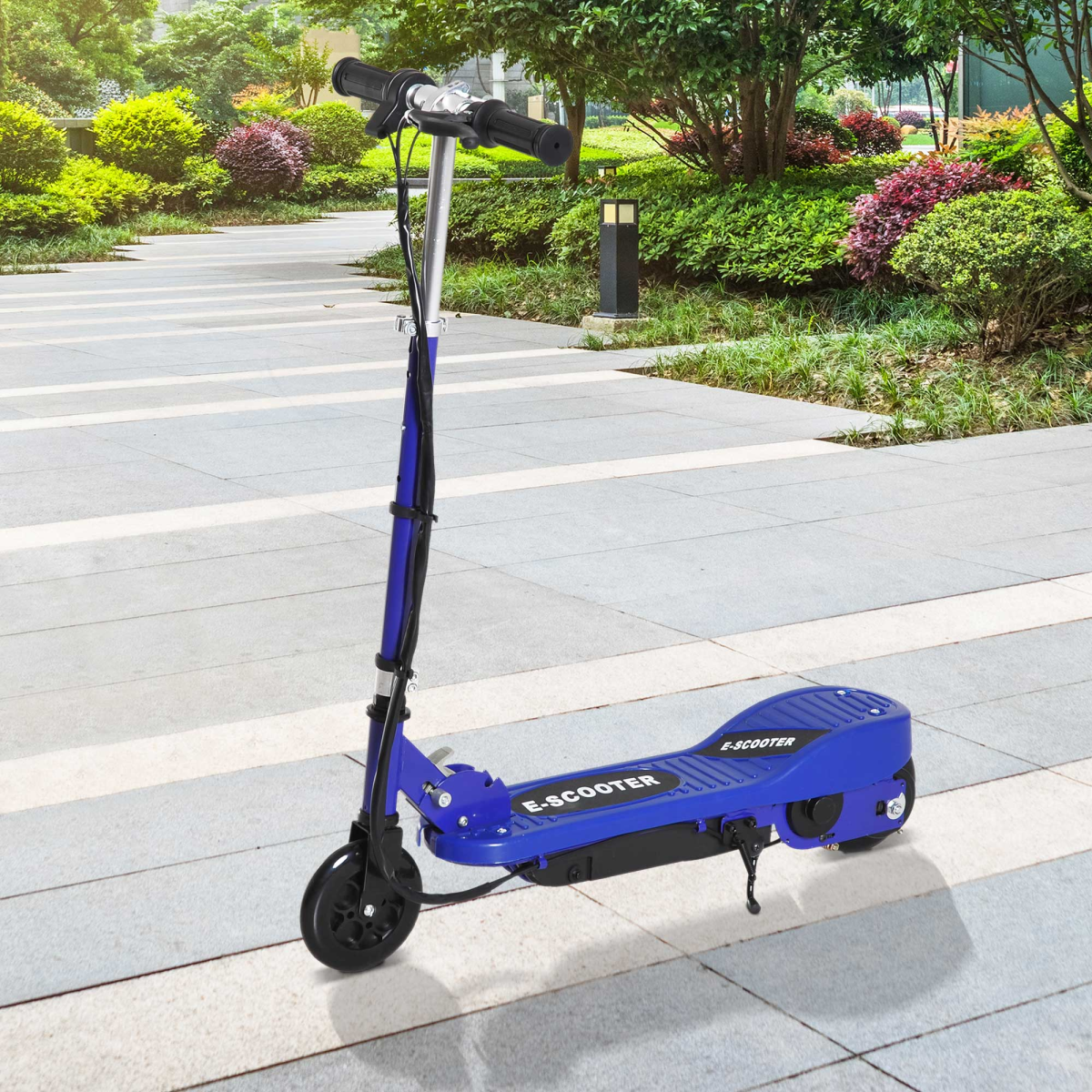 HOMCOM Folding Kids Electric Scooter with Adjustable Height & PU Wheels – Battery Powered, Ages 7-14