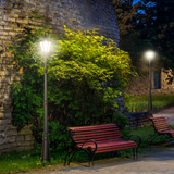 Outsunny 2.4m Solar Garden Lamp Post with Dusk-to-Dawn Sensor, IP44 Aluminium Frame – Patio Path Light
