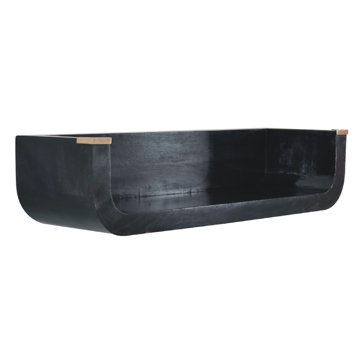 Artisan Furniture Solid Wood Indira Floating Console Table with Open Slot – Wall Mounted, Ash Black