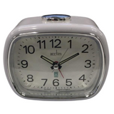 Acctim Camille Analogue Alarm Clock with Luminous Hands, Snooze and Light – Chrome Bezel