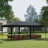 Outsunny 3 x 6m Heavy-Duty Pop Up Gazebo with Steel Frame & 3 Height Settings – Patio Party Canopy, Black