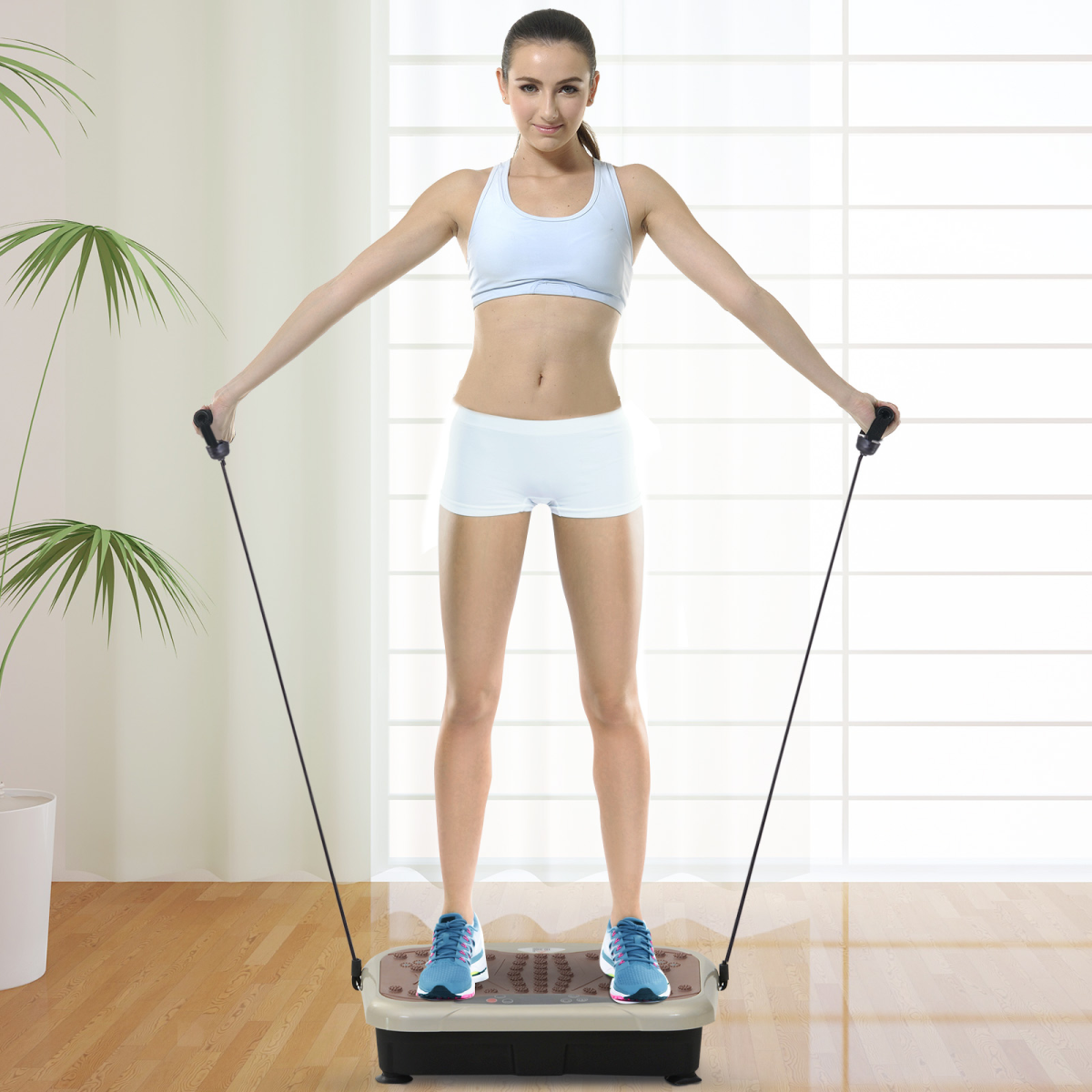 HOMCOM Vibration Plate Machine with 99 Speed Levels, LED Display & Remote – Home Gym Fitness Trainer
